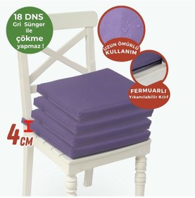 Resim Xpermate 4'lü Sandalye Minderi Su İtici Kumaş 40 x 40 CM Mor 