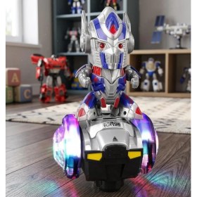 Resim Farbu Oyuncak 4 Fonksiyonlu Sesli Işıklı Müzikli Sensörlü Robot Figürlü 360 Derece Dönen Oyuncak Uzay Aracı 