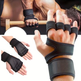 Resim Yarım Parmak Spor Eldivenleri - Çekme, Barbell Kaldırma & Ağırlık Kaldırma için Ayarlanabilir Bilek Desteği, Nefes Alabilen Polyester Kumaş ve Cırt Cırt Kapatma, Siyah/Kırmızı, Spor & Fitness Ekipmanları, Spor Salonu Aksesuarları 