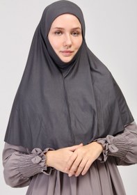 Resim manolyaşal islamic hijab Pratik Eşarp Peçeli-peçesiz Hazır Türban Sufle Füme 
