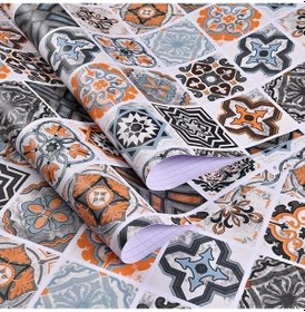 Resim Novahub 40 Adet 3m Su Geçirmez Mutfak/banyo Duvar Çıkartması, Kendinden Yapışkanlı Folyo, Yağa Dayanıklı, Klasik Desen, Çanak Ev Dekorasyonu/ 