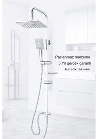 Resim Krom Robot Yağmurlama Duş Seti Mix Krom Banyo Lavabo Bataryası Banyo Yenileme Seti Krom 