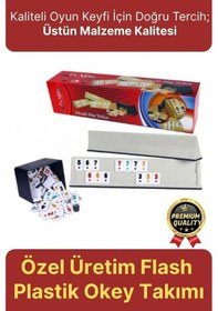Resim Premium Kaliteli Eğlence Hobi Çizilmeye Dayanıklı Silinebilir Büyük Boy Flash Plastik Okey Takımı 