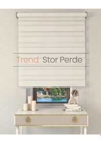 Resim Beyaz Etek Dilimsiz Zebra Stor Güneşlik Perde Beyaz 