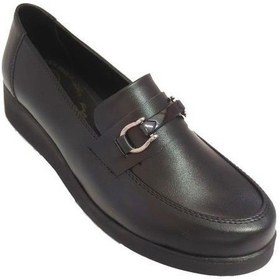 Resim Sdf 706-24 Deri Casual Anatomik Dolgu Topuk Kadın Ayakkabı Siyah 