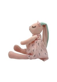 Resim Uzun Kulaklı Sevimli Tavşan Peluş Oyuncak Uyku Oyun Arkadaşı 35 Cm Pembe 