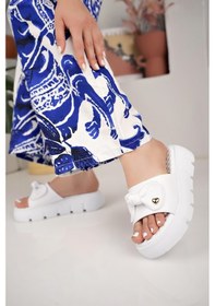 Resim Nesil Shoes Dvm 6600 Beyaz Masaj Tabanlı Kadın Terlik-Beyaz 