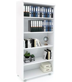 Resim Modüler Dünyası Büyük Boy Kitaplık Dosya Dolabı Beyaz - 80X35X188 Beyaz 