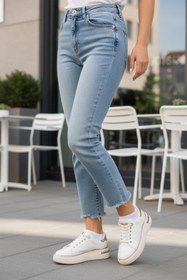 Resim AYAKMOD Lady 028 Z Altın Detaylı Beyaz Kadın Sneaker 