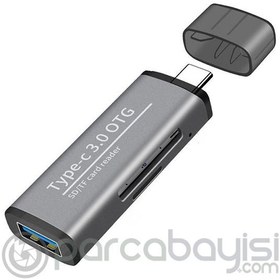 Resim ADS-103 USB TYPE C 3.0 Hızlı Card Reader SD-TF Hafıza Kart Okuyucu 