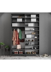 Resim Açelya Portmanto Vestiyer Füme Beyaz M8-140 cm 