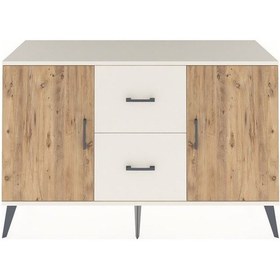 Resim Kronos Konsol 2 Raflı 2 Çekmeceli 2 Kapaklı 132x59x83 Aytaşı-çam/aytaşı Çam/aytaşı 