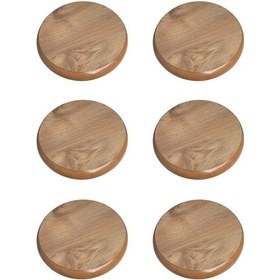 Resim Mezbi Ahşap Tekerlekli Saksı Damacana Tüp Altlığı 30 Cm-6 Adet 