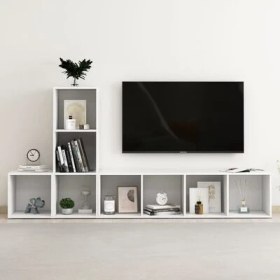 Resim T Designo Tdesıgno Gülan Kitaplıklı Televizyon Sehpası - Ünitesi -Kitaplık-Beyaz 180 cm 8 Raflı 
