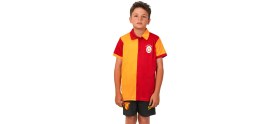 Resim Galatasaray Lisanslı 5 Yıldız Polo Yaka Çocuk Forma T-Shirt 