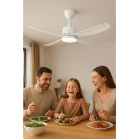 Resim Helios HS9303 70W 3 Kanatlı Uzaktan Kumandalı Ledli Dekoratif Tavan Vantilatör Beyaz 