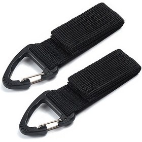 Resim Samdoo Siyah Nilon Kemer Klipsi, 2 Adet Paket, 4cm'ye Kadar Kemerlere Uygun, 10.5cm Uzunluk, Hafif Tasarım 