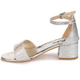 Resim Kiko Kids Sheila Günlük Kız Çocuk 3 Cm Topuklu Sandalet Abiye Ayakkabı Gümüş Gümüş 