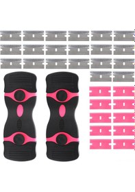Resim Youmex Çift Kenarlı Etiket Sökücü, 30 Bıçaklı, Plastik Ve Paslanmaz Çelik Yüzeyler İçin Uygun, Kaymaz Tutma Kolu, Pembe Renkli. 