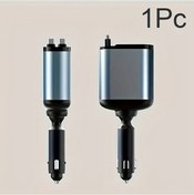 Resim Wangxi Siyah 1 Adet 120w Hızlı Geri Çekilebilir Araba Şarj Cihazı 2 Usb Type-c Kablo Mobil Tablet İçin 