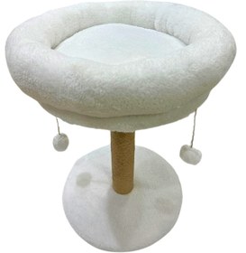 Resim Komano Pontika 2 Si 1 Arada|kedi Tırmalama Tahtalı|yuvarlak Yataklı|40 Cm Yatak, 55 Cm Uzunluk 