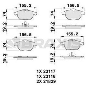 Resim Braxıs-ab0130 - On Fren Balatası Astra G Corsa C Zafıra B 
