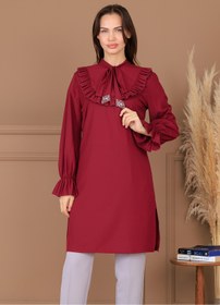 Resim Central Of Moda Asil Taş Detaylı Tesetür Tunik Pantolon İkili Takım 