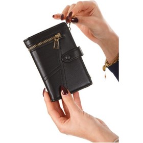 Resim Newish Polo Kadın Suni Deri Kartlık Ve Cüzdan New307 Siyah 