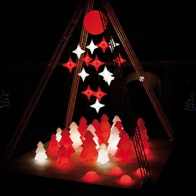 Resim Lightree Kırmızı Işıklı Dekoratif Yılbaşı Ağacı (H 100cm) 