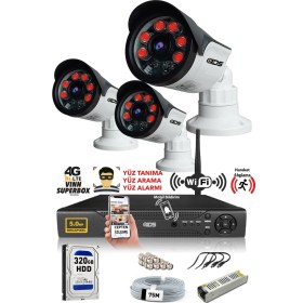 Resim IDS 3 Kameralı Set - 5 Mp Sony Lensli Full HD Gece Görüşlü Güvenlik Kamerası Sistemi - Cepten Izle 
