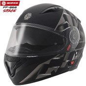 Resim Scoyco FF-868 Azrael Güneş Vizörlü Çene Açılır Kask Gri - Mat Siyah 