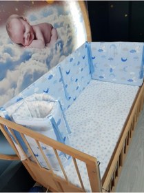 Resim bebek_iklimi 70x130 Bebek Beşik Korumalık Seti Ay Desen 4 Parça 