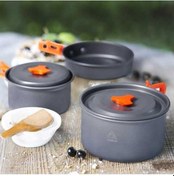 Resim Wondernest Tencere Tava Sıcaklığa Dayanıklı Seti Saplı Kişi Kaymaz Kamp Için Hw-k1344 Hewolf 2-3 Kişilik 12cm 