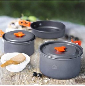 Resim Wondernest Tencere Tava Sıcaklığa Dayanıklı Seti Saplı Kişi Kaymaz Kamp Için Hw-k1344 Hewolf 2-3 Kişilik 12cm 