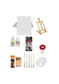 Resim Masaüstü Şövale Yağlı Boya Seti 25x35 25x35-masaüstü Tuval Set 