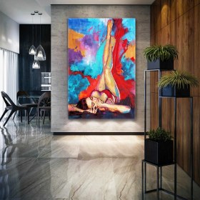 Resim SML Tablo Iç Çamaşırıyla Poz Veren Model Kadın Kanvas Tablo 
