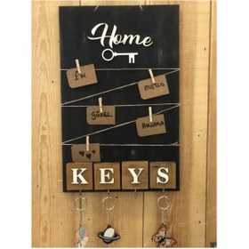 Resim Dekoratif Home Keys Ahşap Resimlik Ve Notluk (kahverengi) 
