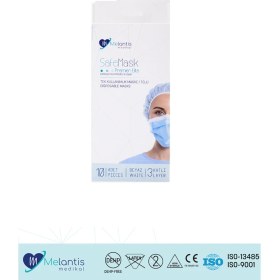 Resim Morven Melantis Medikal Tek Kullanımlık 3 Katlı Telli Cerrahi Maske 10'lu Beyaz 