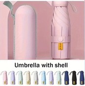 Resim Xuweiwei Cherry Pink Rüzgara Dayanıklı Katlanır Plaj Şemsiyesi Hafif Portatif 