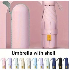 Resim Xuweiwei Cherry Pink Rüzgara Dayanıklı Katlanır Plaj Şemsiyesi Hafif Portatif 