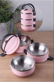 Resim Topkapı 3 Katlı Sızdırmaz Yemek Termosu Sefer Tası Tek Kişilik Hacimi Vardır 