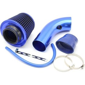 Resim Elmpaly 77mm Mavi Alüminyum Hava Emme Borusu, Mantar Filtre Soğuk Hava Kiti 