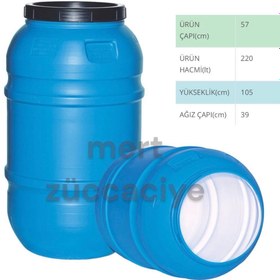 Resim yağmur plastik 220 Litre Varil Bidon Içibeyaz Kaplamalı Musluksuz 