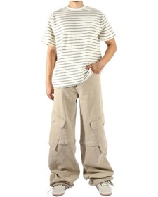 Resim Çok Cepli Paça Bağlama Detaylı Wide Leg Pantolon Bej 