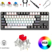 Resim Leaven K550 Mekanik Oyuncu Klavyesi -Değiştirilebilir Switch- Rainbow Rgb Aydınlatma-87 Tuş - Red Switch 