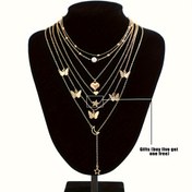 Resim 6'lık Şık Basit Stil Kolye Seti, Kelebek, Yıldız, Ay, Kalp Kolyeler, Çinko Alaşımlı, Kaplama Yok, Günlük ve Tatil için Kadınların Çok Yönlü Moda Takıları Kart Yok, Bayram, Ramazan için Hediye 