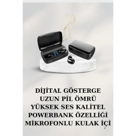 Resim Techno Stock Dijital Göstergeli Bluetooth Kulaklık Kablosuz Tws Stereo Bluetooth 5.0 