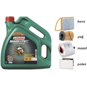 Resim Castrol Magnatec 5W-30 Motor Yağı 4 L + Peugeot 5008 1.6 Dizel Euro5 Filtre Seti 