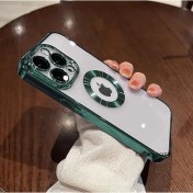Resim M.TK Moveteck Apple iPhone 14 Pro Max Uyumlu Kılıf Kamera Lens Korumalı Orta Logo Gösterir Halkalı Şeffaf Kapak 