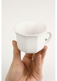 Resim Kısa Köşeli Fincan Seramik Bisküvi 2'li Ham Ürün 